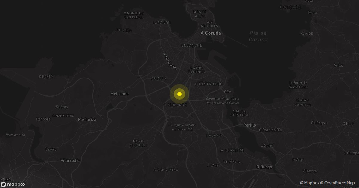 Mapa de A Coruña: personas que piden presupuesto de mudanza cada mes
