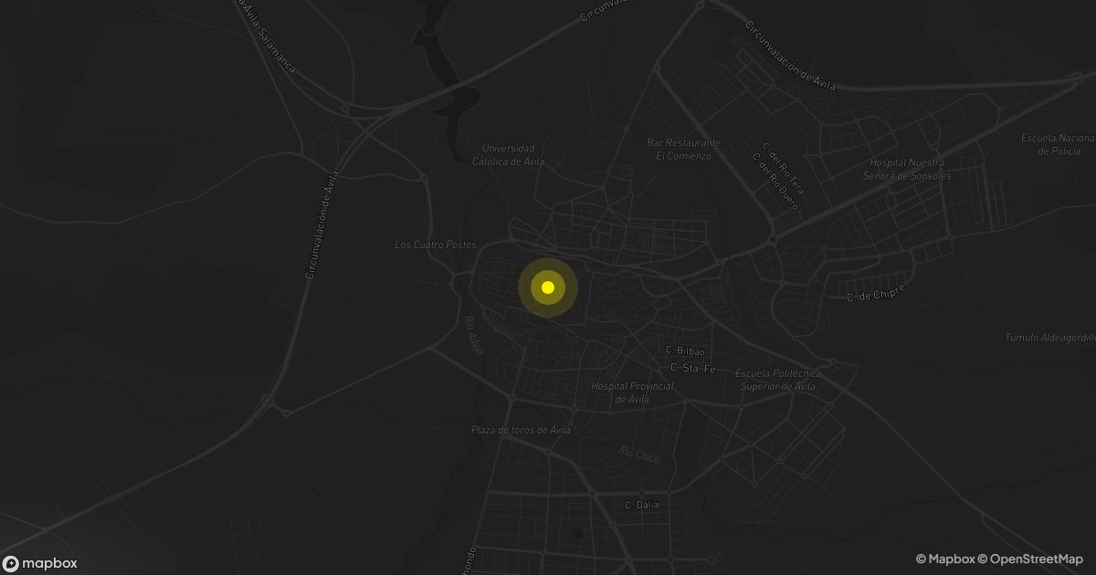 Mapa de Ávila: personas que piden presupuesto de mudanza cada mes