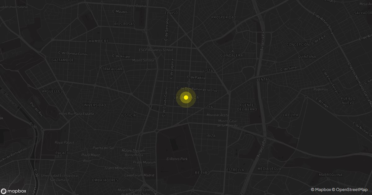 Mapa de Barrio de Salamanca: personas que piden presupuesto de mudanza cada mes