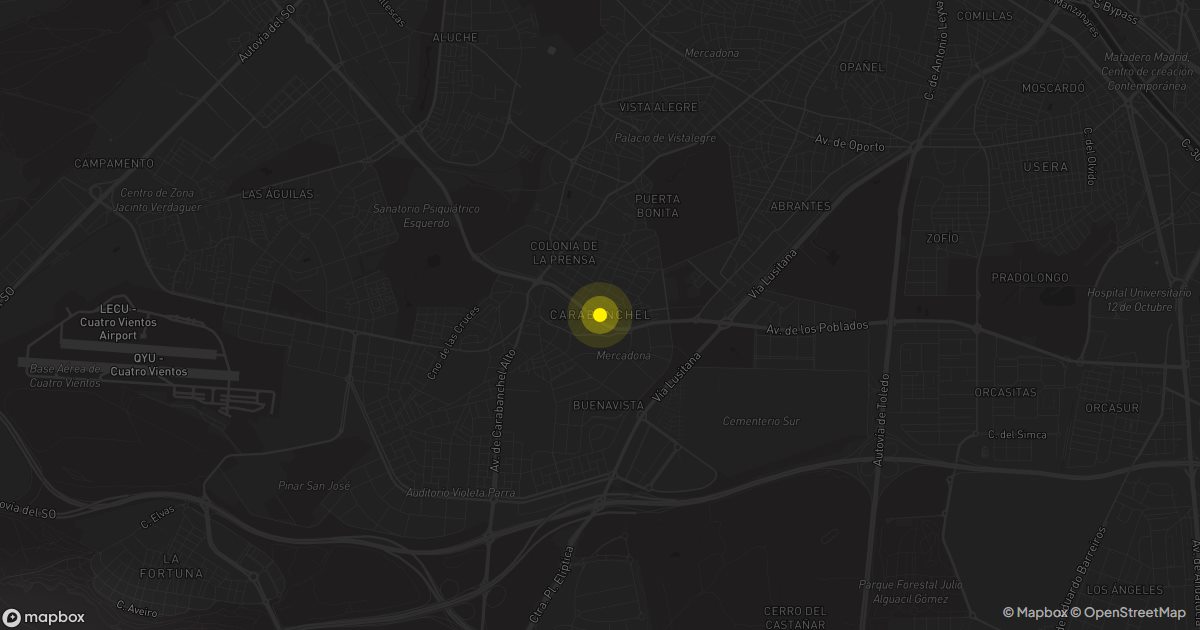 Mapa de Carabanchel: personas que piden presupuesto de mudanza cada mes