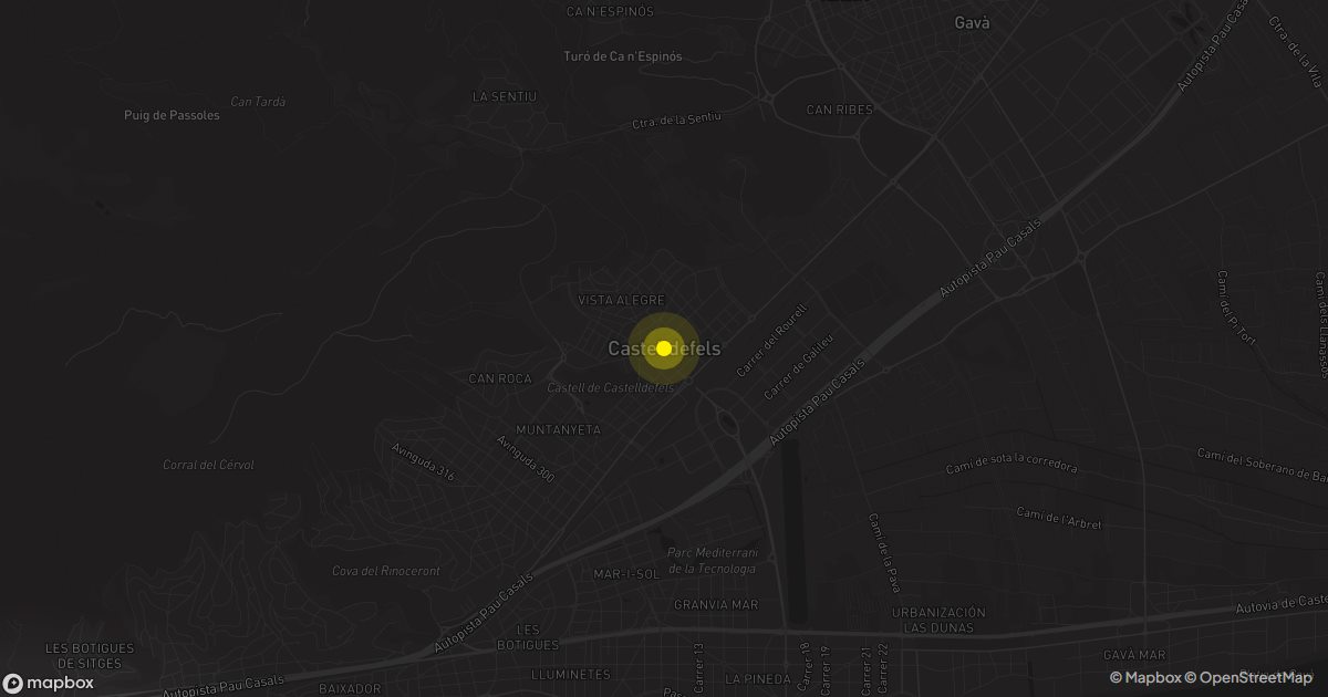 Mapa de Castelldefels: personas que piden presupuesto de mudanza cada mes