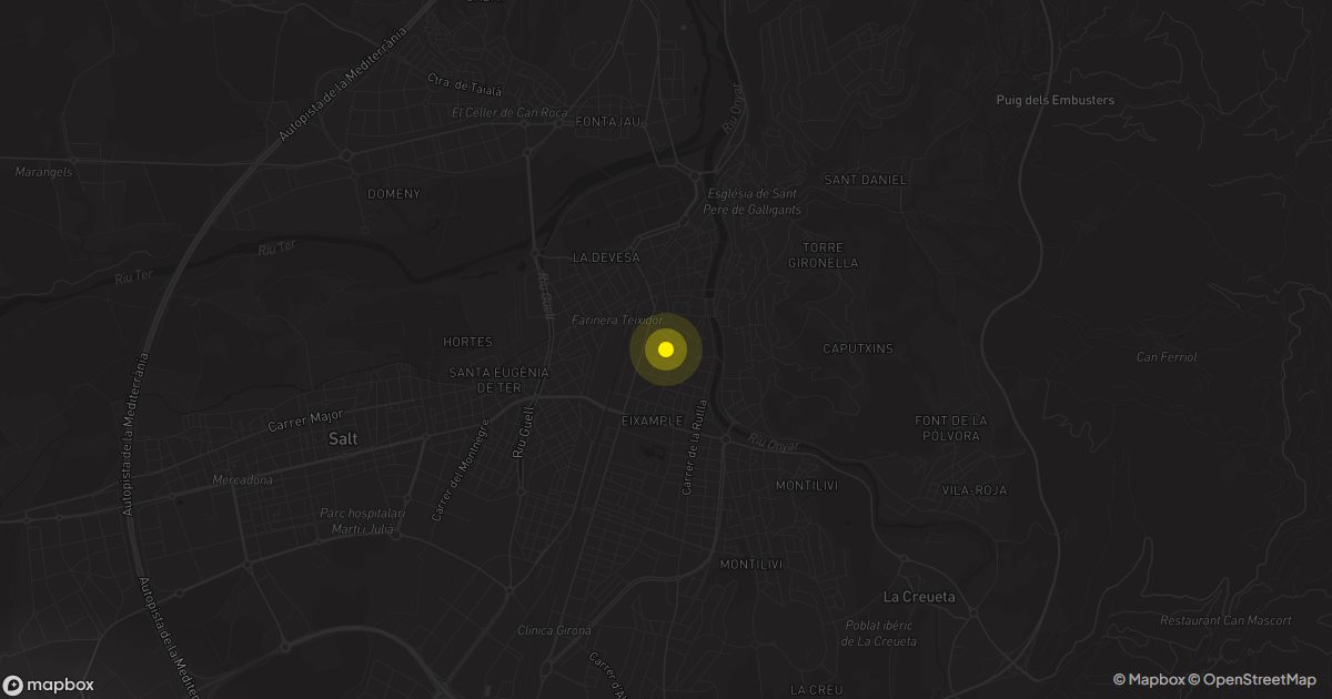 Mapa de Gerona: personas que piden presupuesto de mudanza cada mes