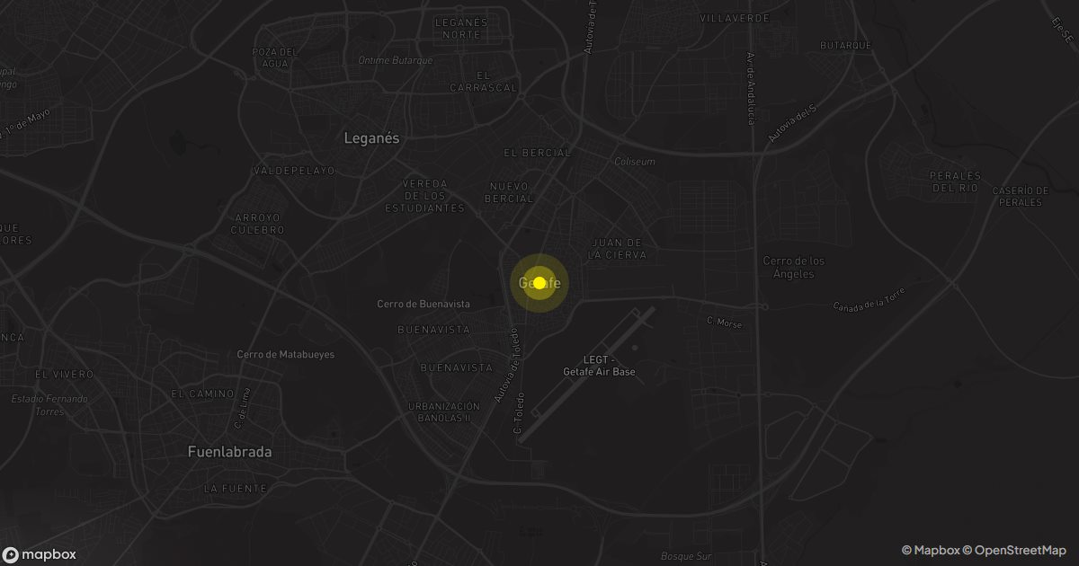 Mapa de Getafe: personas que piden presupuesto de mudanza cada mes