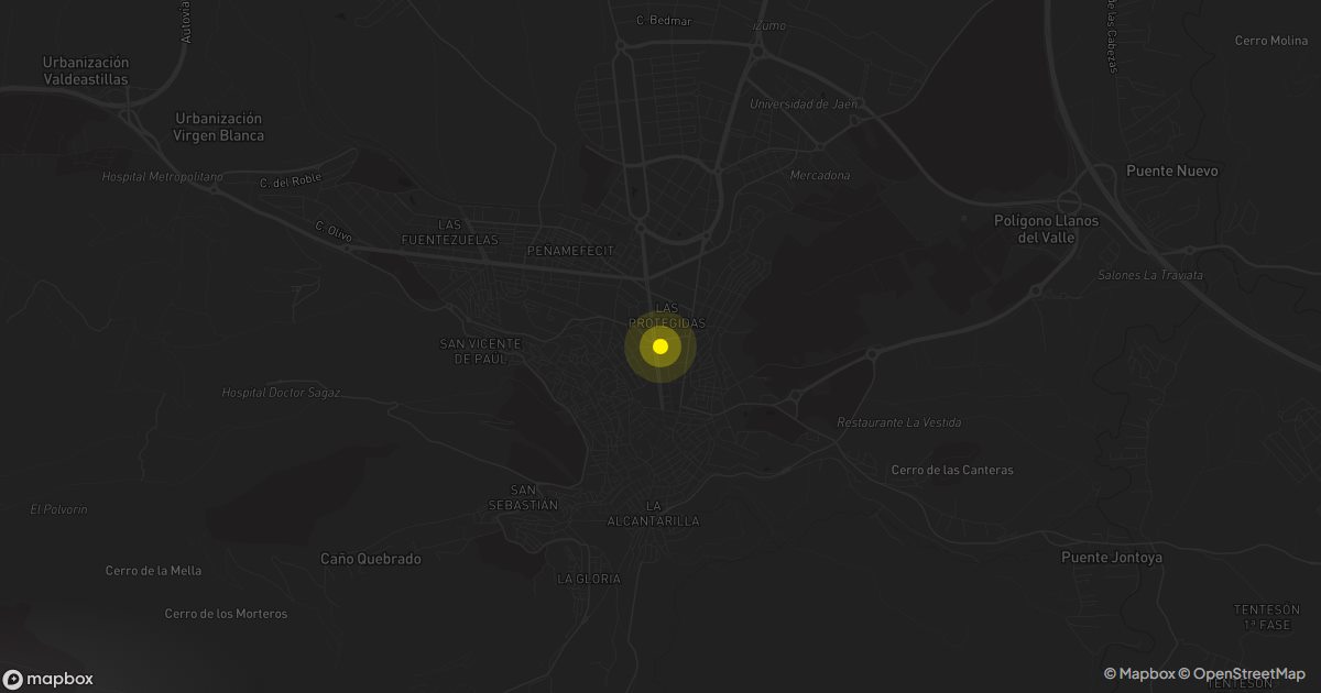 Mapa de Jaén: personas que piden presupuesto de mudanza cada mes