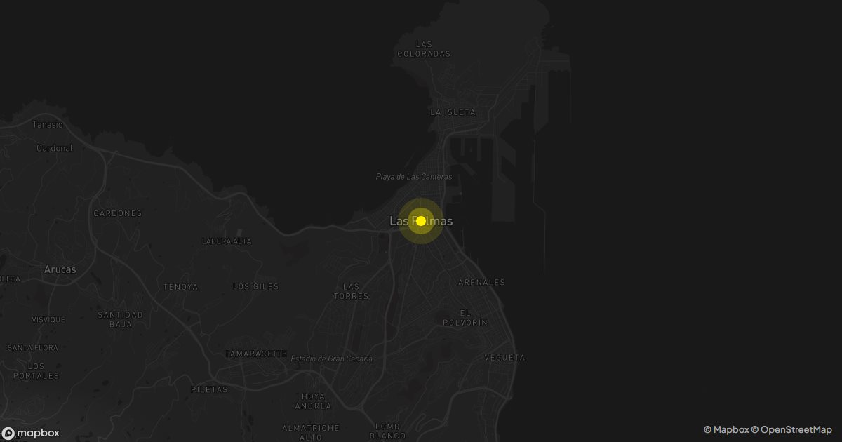 Mapa de Las Palmas de Gran Canaria: personas que piden presupuesto de mudanza cada mes