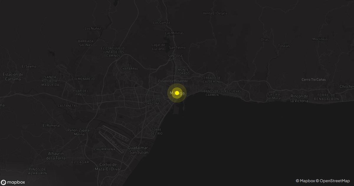 Mapa de Málaga: personas que piden presupuesto de mudanza cada mes