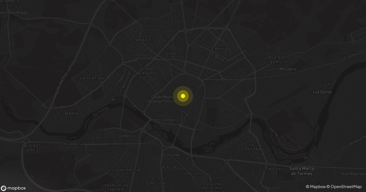 Mapa de Salamanca: personas que piden presupuesto de mudanza cada mes