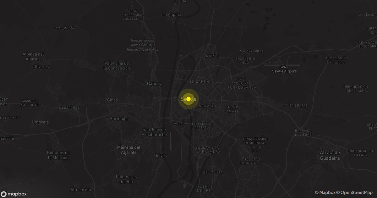 Mapa de Sevilla: personas que piden presupuesto de mudanza cada mes