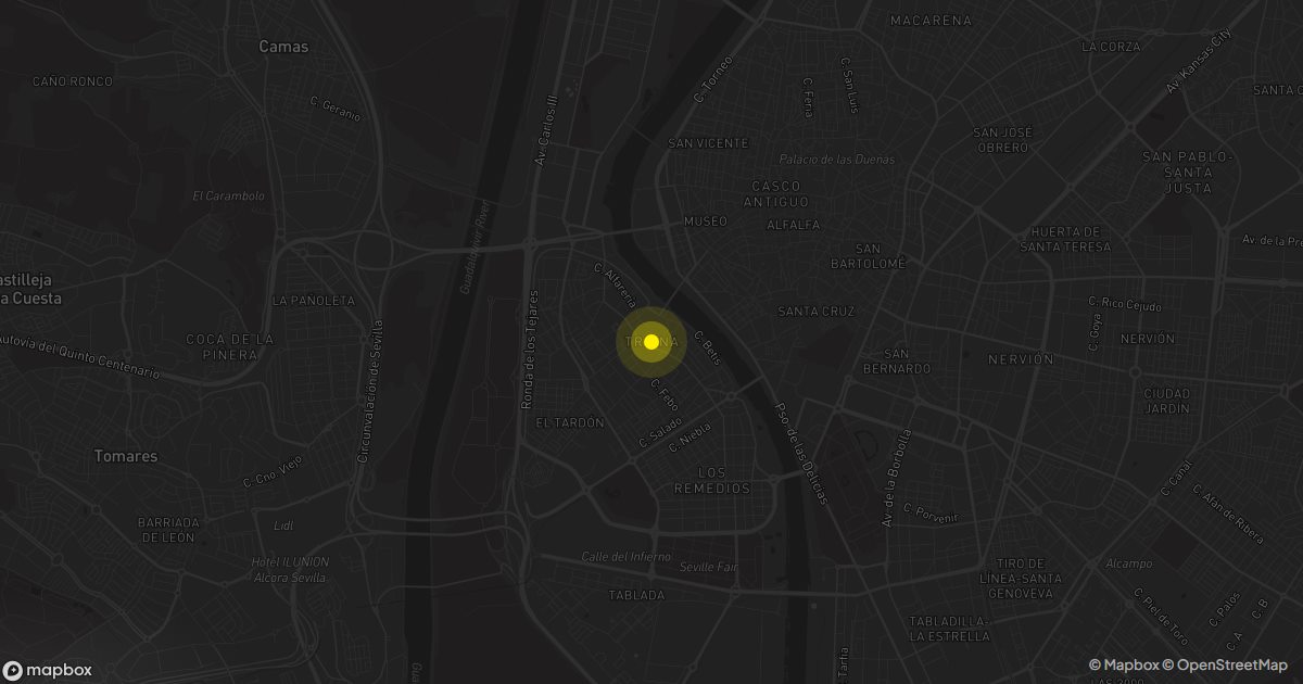Mapa de Triana: personas que piden presupuesto de mudanza cada mes