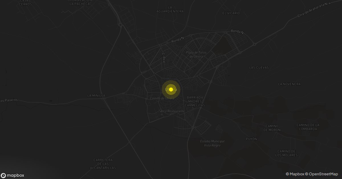 Mapa de Utrera: personas que piden presupuesto de mudanza cada mes