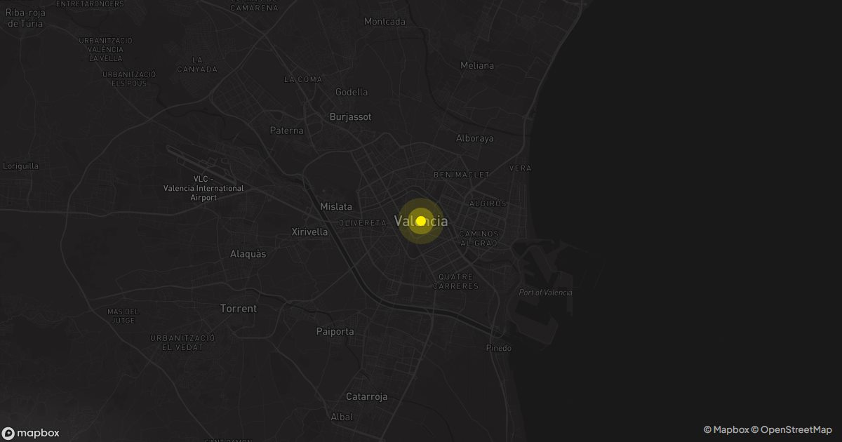 Mapa de Valencia: personas que piden presupuesto de mudanza cada mes