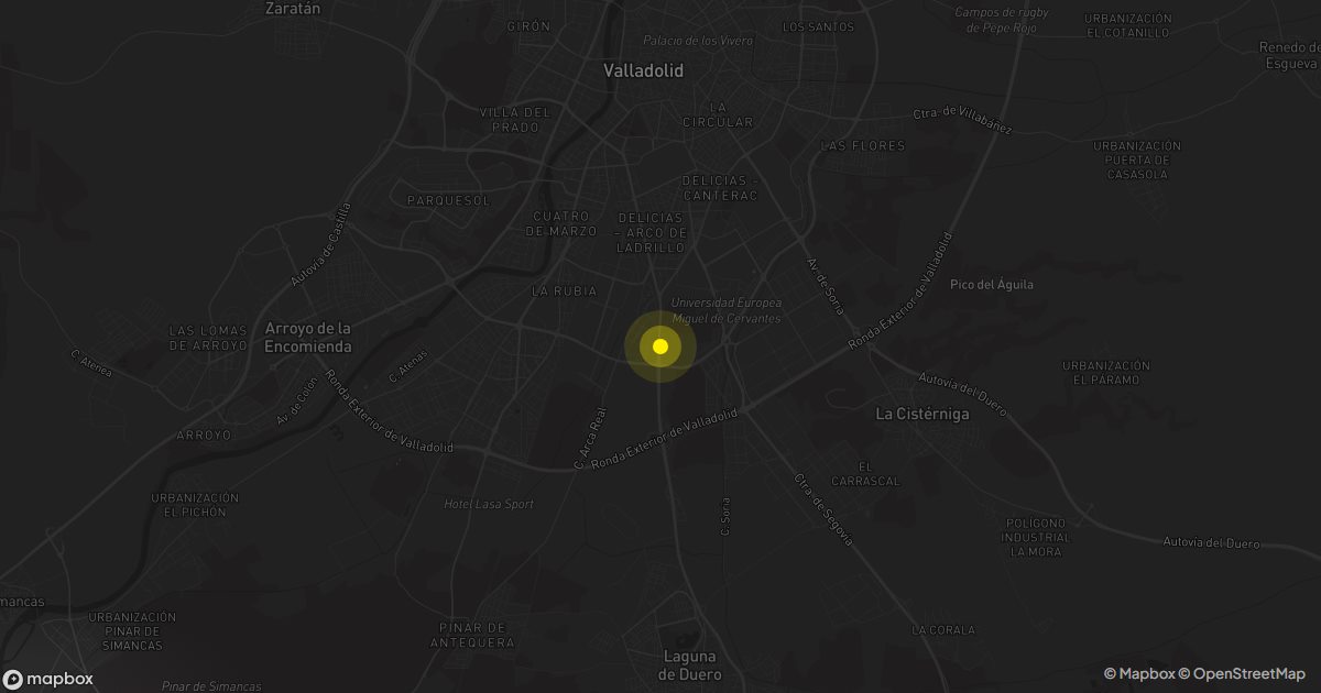 Mapa de Valladolid: personas que piden presupuesto de mudanza cada mes