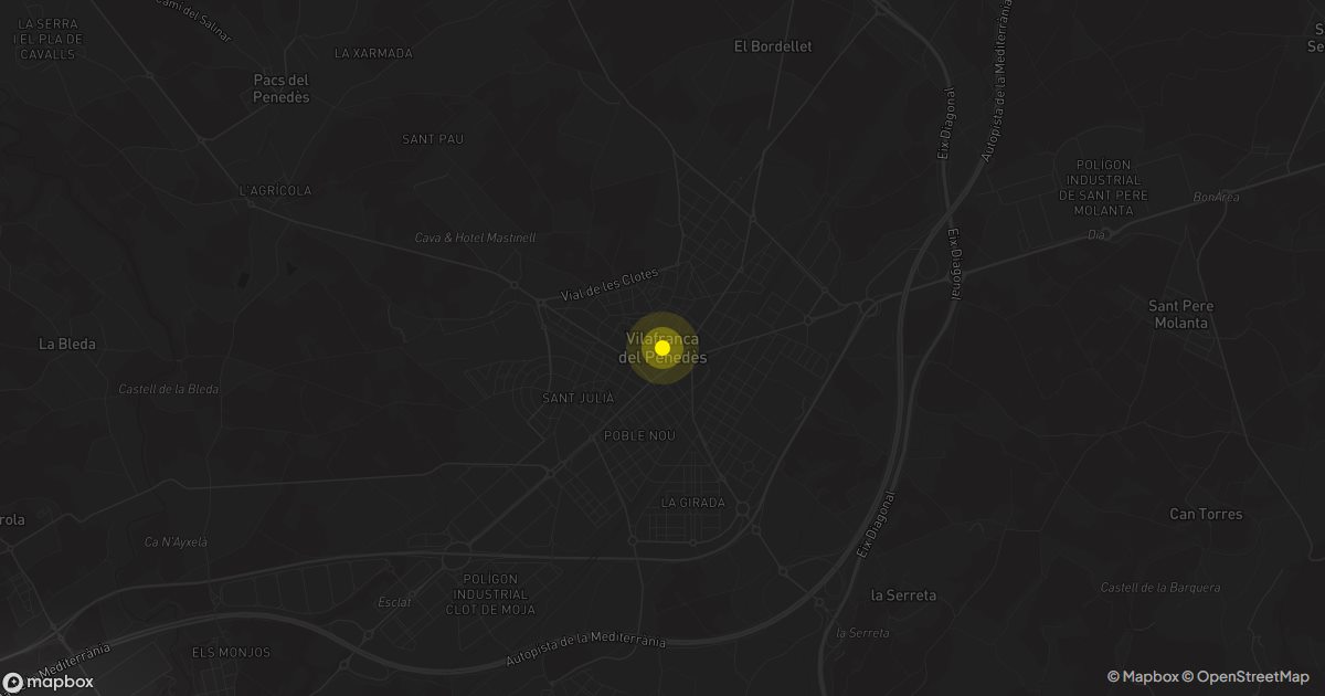 Mapa de Villafranca del Panadés: personas que piden presupuesto de mudanza cada mes